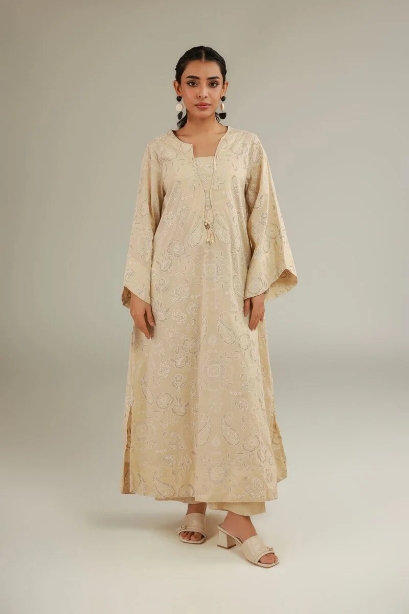 Khaadi Ready-to-Wear Embroidered Kurti - Beige