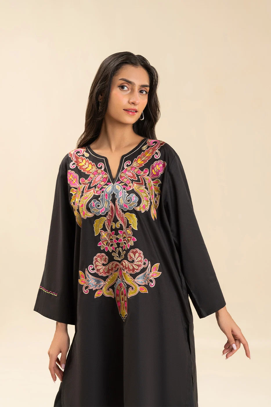 Beechtree Lawn Kurti (Pret) - Black