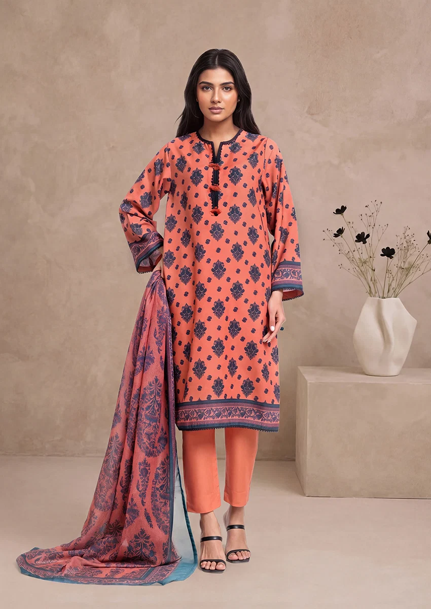 Bonanza Satrangi Cotton Trouser - Rust