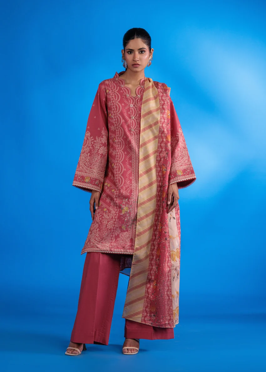 Bonanza Satrangi Digital Printed Dupatta - Powder Pink